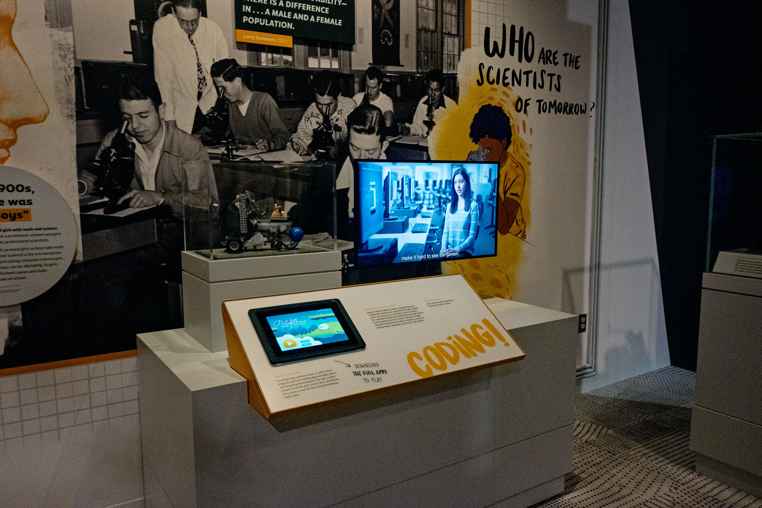 Brightlove on a tablet in the National Museum of American History